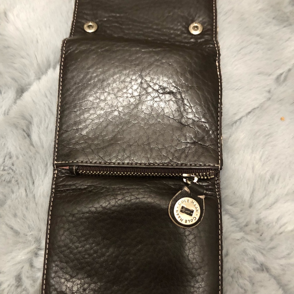 🌟RARE🌟COLE HAAN Vintage leather handbag, brown with pale pink striping - Picture 11 of 15